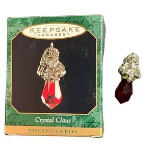 Vintage Hallmark Keepsake Mini‎ 1999 Crystal Claus Ornament Precious Edition